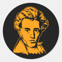 Soren Kierkegaard philosophy existentialist portra Sticker