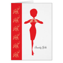 Sorority red elephant card