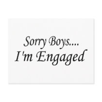 Sorry Boys Im Engaged Postcards