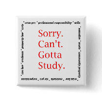Sorry, Can't...Gotta study. Pin
