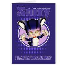 Sorry Please Forgive Me Card - Cute Hug Cat