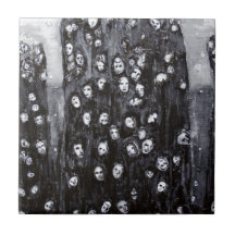 Soul Groups (black and white surrealism) Tile