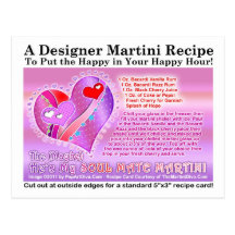 Soul Mate Valentine Martini Recipe Postcard