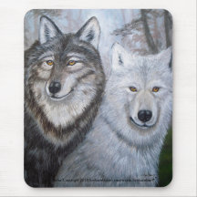 Soul Mates Wolves by Lori Karels Mousepad