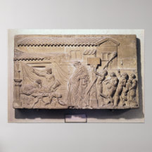Soulagement dépeignant Dionysus à la maison de Affiches