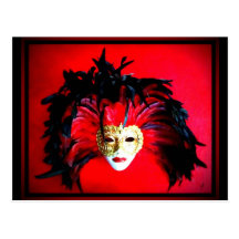 SOULAGEMENT NOIR ET ROUGE DE MASQUE DE MARDI GRAS CARTES POSTALES