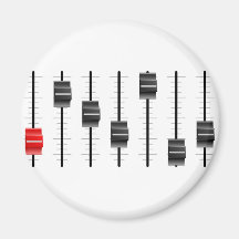 Sound or video control board Sliders or faders Fridge Magnets