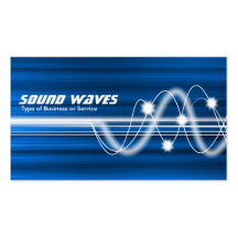 Sound Waves - Blue Brushed Texture Business Card Templates