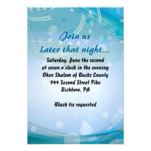 SOUNDS of the PIANO Bat Bar Mitzvah Reception Card Personalized Invites