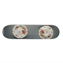 Soup plate with colourful flower designs skate boards