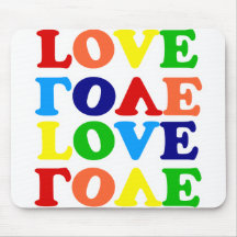 Soupe Valentine à alphabet d'arc-en-ciel d'amour Tapis De Souris
