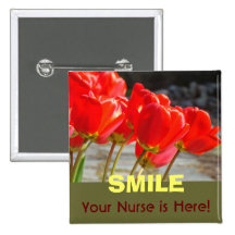 SOURIENT votre infirmière est ici ! soins de tulip Pin's Avec Agrafe