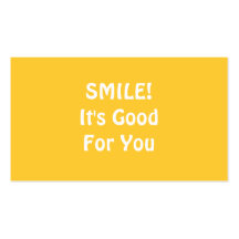 SOURIRE ! Il est bon pour vous. Jaune Cartes De Visite Personnelles