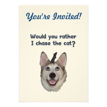 Souris de chat de chien cartons d'invitation