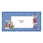Souris et cadeaux de Noël Carte Avec Photo