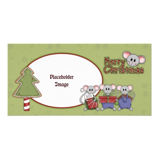 Souris et cadeaux de Noël Cartes Avec Photo