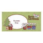 Souris et cadeaux de Noël Photocarte Personnalisée