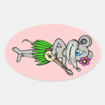 Souris hawaïenne de danse polynésienne autocollants