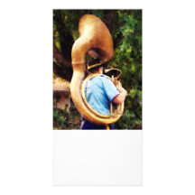 Sousaphone marchant loin cartes avec photo