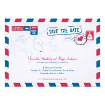 South Africa Air Mail Wedding Save The Date Card