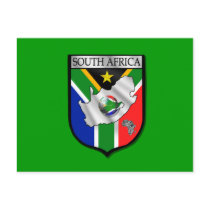 South Africa falg football shield postcard