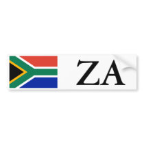 South Africa Flag and ZA Bumper Sticker