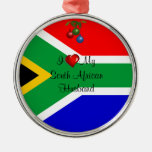 South Africa: I Love My South African Husband Christmas Tree Ornament