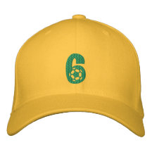 South Africa Number 6 Soccer Cap Embroidered Hat