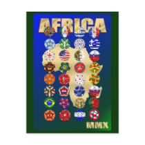 South Africa Soccer Groups A to H 32 Teams Postcard