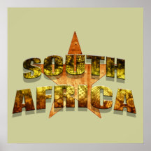 South Africa Star Tees & South African Star gifts Posters