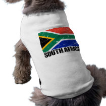 South Africa Vintage Flag Dog T-shirt