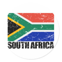 South Africa Vintage Flag Round Stickers