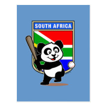 South African Baseball Panda Postcard