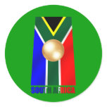South African Gold - World Champions soccer Round Stickers