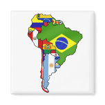 South American flags of South America flag Map magnets