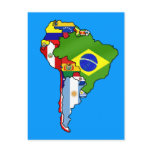 South American flags of South America flag Map Post Cards