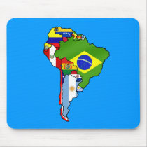 South American flags of South America Map Mouse Pads