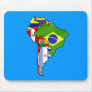 South American flags of South America Map Mouse Pads