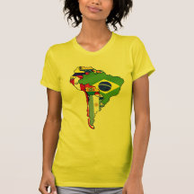 South American flags of South America Map T Shirt