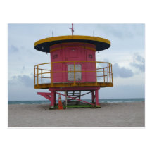South Beach Life Guard Stand Postcard