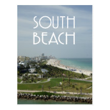 South Beach Miami skyline photo Post Card