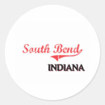 South Bend Indiana City Classic Round Stickers