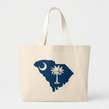 South Carolina Flag Map Canvas Bag