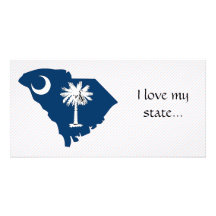 South Carolina Flag Map Picture Card