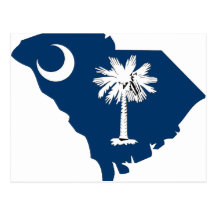 South Carolina Flag Map Postcards