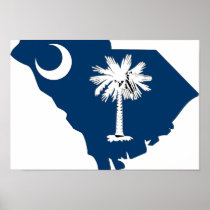 South Carolina Flag Map Posters