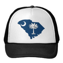 South Carolina Flag Map Trucker Hats
