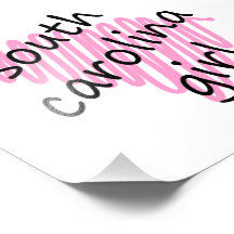 South Carolina Girl with Scribbled South Carolina Photo Art
