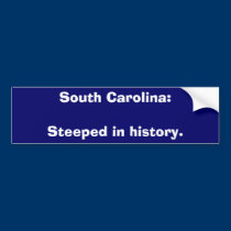 South Carolina:Steeped in history. bumper stickers