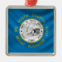 South Dakota Flag Christmas Ornament